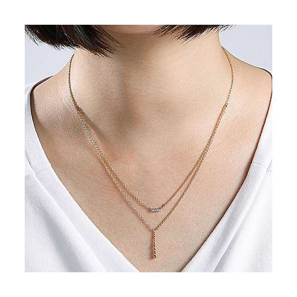 14kt YG Double Layered Bar Necklace 001-165-00034 | The Ring Austin | Round  Rock, TX