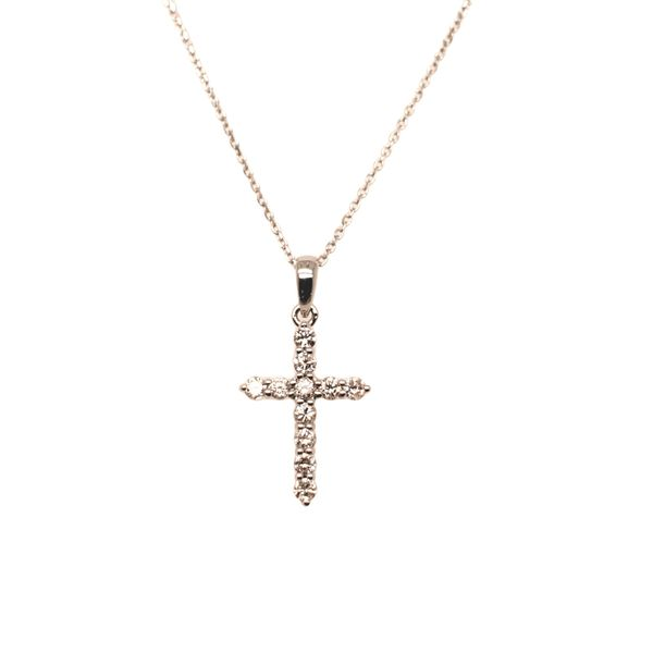 1/3CTW 14K White Gold Diamond Cross Necklace The Ring Austin Round Rock, TX