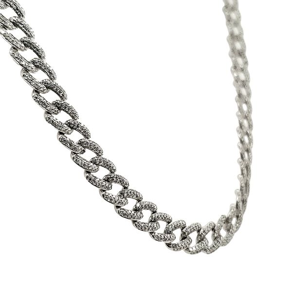 6 3/4CTW 14K WG Pave Mined Diamond Curb Link Chain Necklace Image 2 The Ring Austin Round Rock, TX