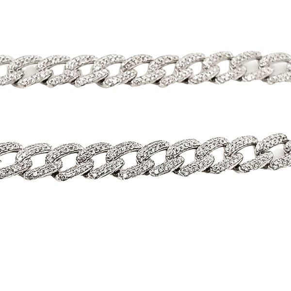 6 3/4CTW 14K WG Pave Mined Diamond Curb Link Chain Necklace Image 3 The Ring Austin Round Rock, TX