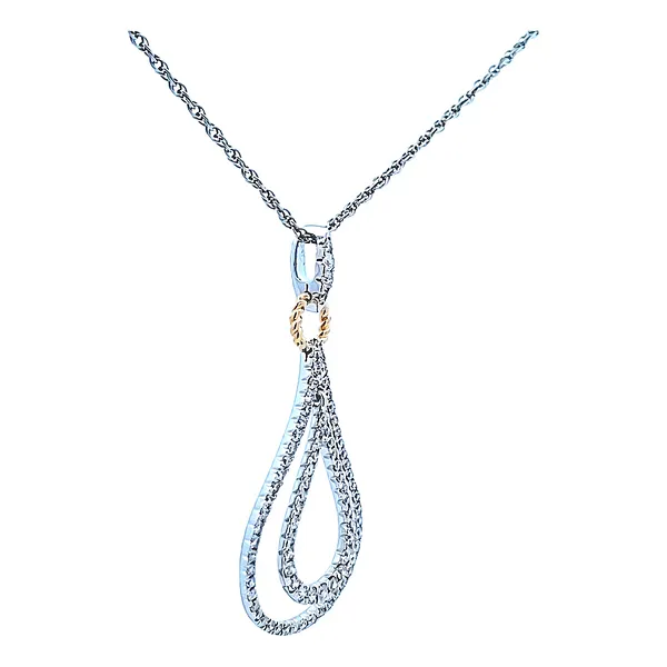 9/10CTW 14K WG/YG Mined diamond Double halo Dangle rope twist pendent Image 2 The Ring Austin Round Rock, TX