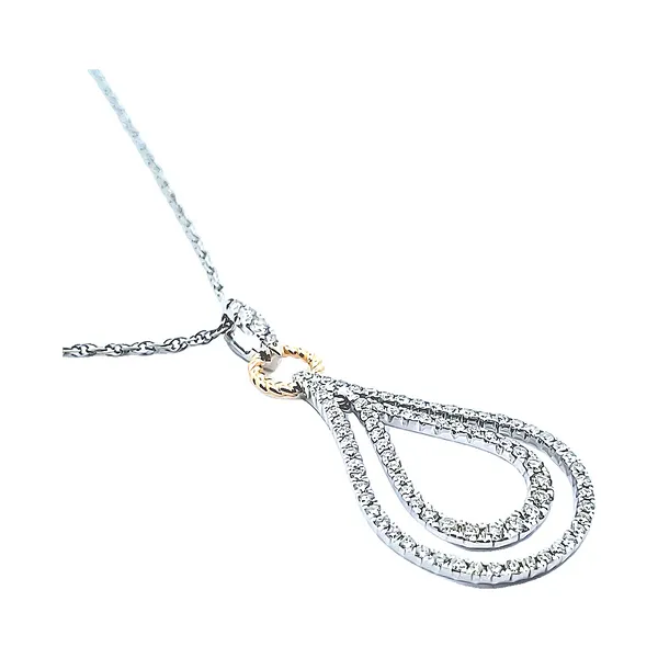 9/10CTW 14K WG/YG Mined diamond Double halo Dangle rope twist pendent Image 3 The Ring Austin Round Rock, TX
