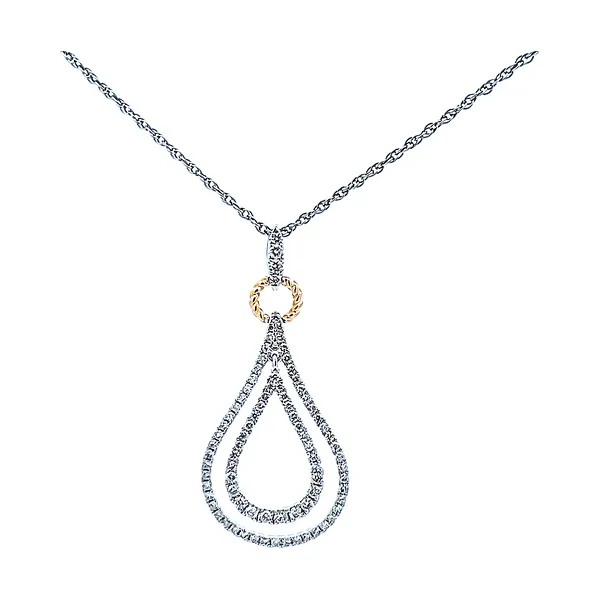 9/10CTW 14K WG/YG Mined diamond Double halo Dangle rope twist pendent The Ring Austin Round Rock, TX