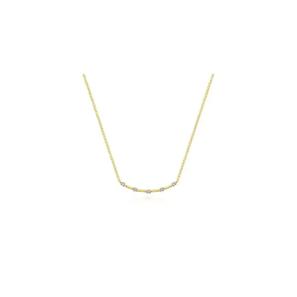 14KT YG Curved Bar NecklCE The Ring Austin Round Rock, TX