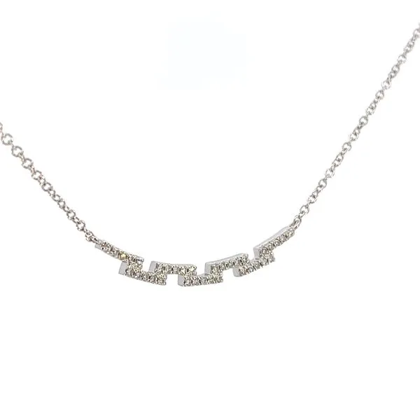 1/10CTW 14K WG Mined Diamond Step Bar Necklace Image 2 The Ring Austin Round Rock, TX