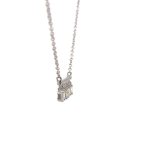 1/5CTW 14K WG Mined Diamond Bar Necklace With Baguette Fringe Image 4 The Ring Austin Round Rock, TX