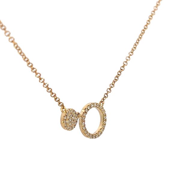 1/5CTW 14K YG Mined Diamond Pave Open/Closed Double Circle Necklace Image 3 The Ring Austin Round Rock, TX