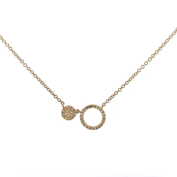 1/5CTW 14K YG Mined Diamond Pave Open/Closed Double Circle Necklace The Ring Austin Round Rock, TX