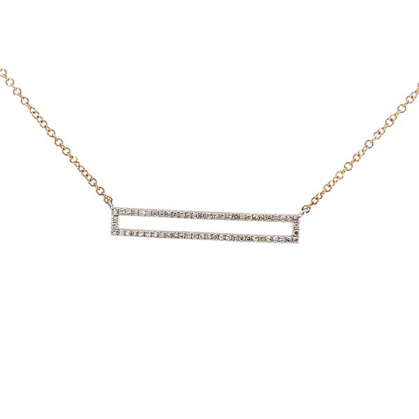 1/8CTW 14K WG Rectangle Bar Necklace Image 2 The Ring Austin Round Rock, TX