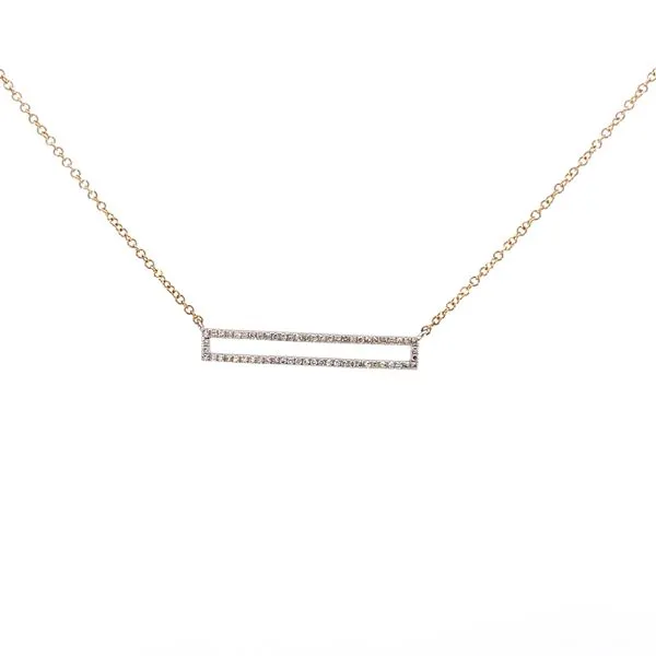 1/8CTW 14K WG Rectangle Bar Necklace The Ring Austin Round Rock, TX
