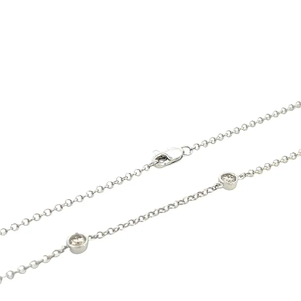 1 3/8CTW 14K WG Mined Diamond Round Bezel Set Chain By the Inch Necklace Image 4 The Ring Austin Round Rock, TX
