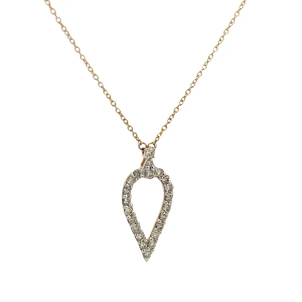 1/2CTW 14K YG Mined Diamond Upside Down Tear Drop Pendant Necklace With lobster Clasp Image 3 The Ring Austin Round Rock, TX