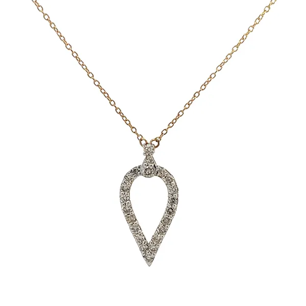 1/2CTW 14K YG Mined Diamond Upside Down Tear Drop Pendant Necklace With lobster Clasp The Ring Austin Round Rock, TX