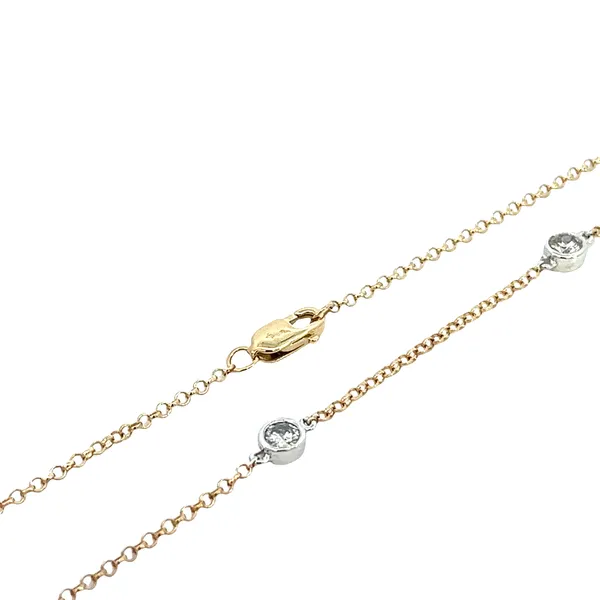1 1/3CTW 14K YG/WG Mined Diamond Round Bezel Set Necklace with Lobster clasp Image 4 The Ring Austin Round Rock, TX