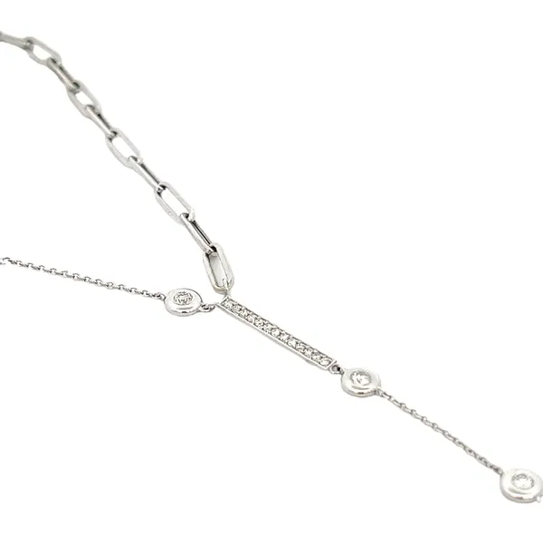 1.00CTW 14K WG Mined Diamond Paperclip/Diamonds By The Yard Lariat Necklace Image 2 The Ring Austin Round Rock, TX
