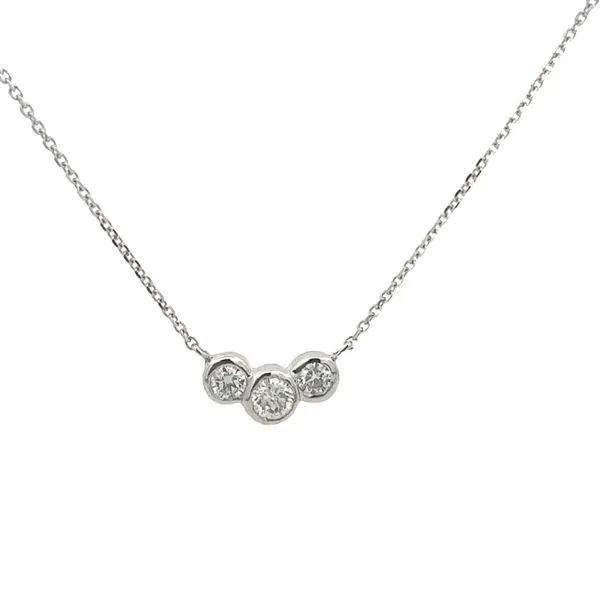 1/2CTW 14K WG 3 Stone Round Mined Diamond Necklace The Ring Austin Round Rock, TX