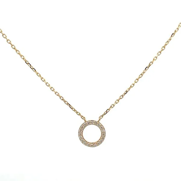 1/6CTW 14K YG Mined Diamond Round Circle Necklace The Ring Austin Round Rock, TX