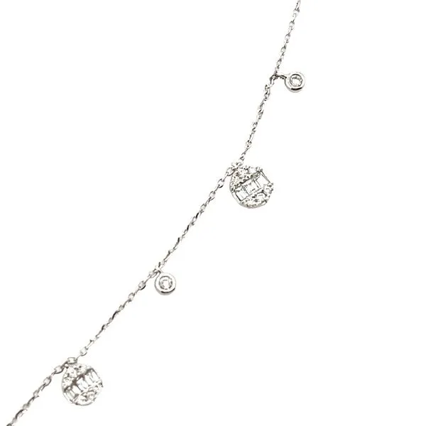 1/3CTW 14K WG Mined Diamond Baguette and Round Dangle Necklace Image 4 The Ring Austin Round Rock, TX
