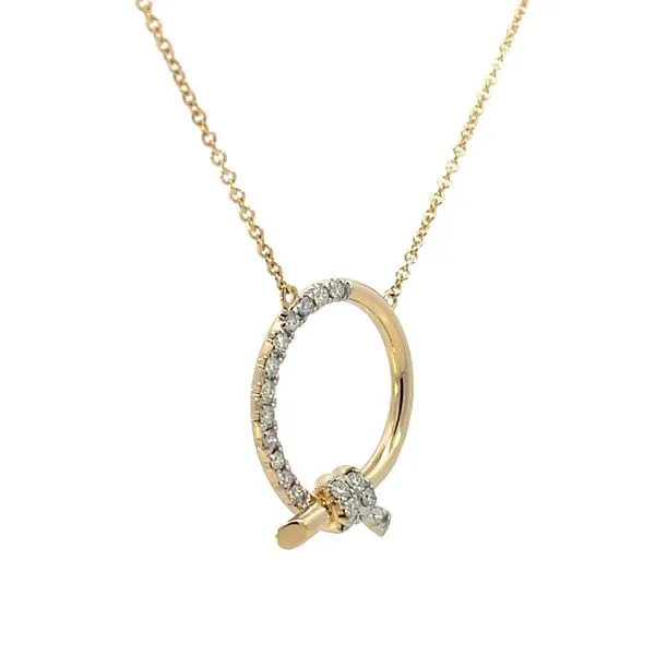 1/3CTW 14K Yellow Gold Natural Diamond Pave Twist Knot Polished Stationary Necklace Image 2 The Ring Austin Round Rock, TX