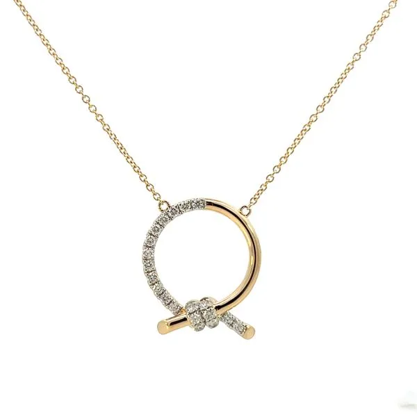 1/3CTW 14K Yellow Gold Natural Diamond Pave Twist Knot Polished Stationary Necklace Image 3 The Ring Austin Round Rock, TX