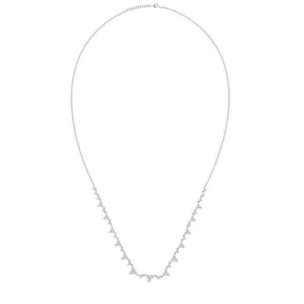 1 1/2CTW 18K White Gold Natural Round Diamond Cluster Line Necklace Image 2 The Ring Austin Round Rock, TX