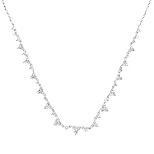 1 1/2CTW 18K White Gold Natural Round Diamond Cluster Line Necklace The Ring Austin Round Rock, TX