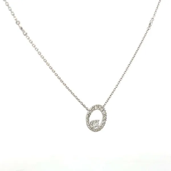 1/3CTW 14K WG Natural Round Diamond Center Halo Circle Pendant Necklace Image 4 The Ring Austin Round Rock, TX