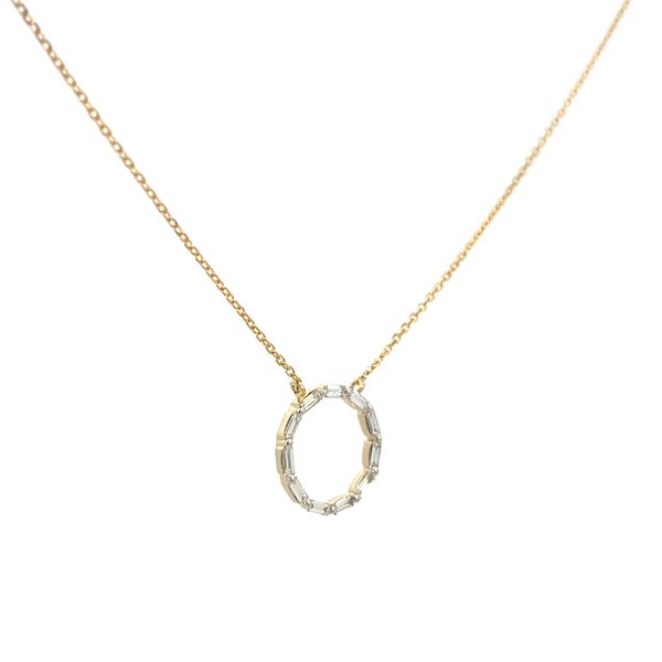 1/4CTW 14K YG Natural Baguette Diamond Halo Circle Stationary Pendant Image 3 The Ring Austin Round Rock, TX