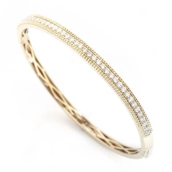 1.00CTW 14K YG Mined Diamond Mill Grain Antique Bracelet Image 2 The Ring Austin Round Rock, TX