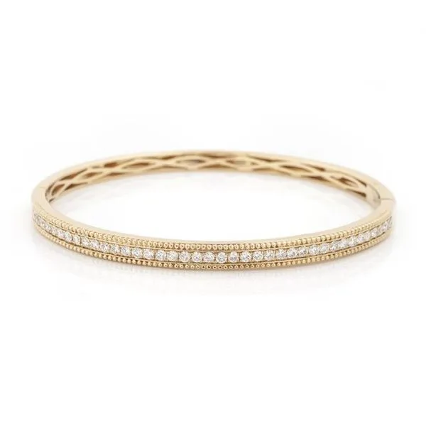 1.00CTW 14K YG Mined Diamond Mill Grain Antique Bracelet The Ring Austin Round Rock, TX