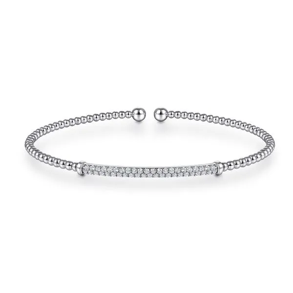 1/3CTW 14KT WG Bujukan Split Cuff Bracelet W/Mined Diamond Pave Bar The Ring Austin Round Rock, TX