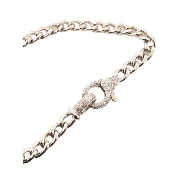 1/3CTW 14K White Gold Chain Bracelet With Pave Mined Diamonds On Lobster Clasp Image 3 The Ring Austin Round Rock, TX