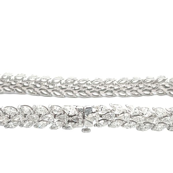 8.21CTW 14K White Gold Mined Diamond Pear Center With Marquise On Sides Tennis Bracelet Image 3 The Ring Austin Round Rock, TX