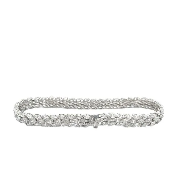 8.21CTW 14K White Gold Mined Diamond Pear Center With Marquise On Sides Tennis Bracelet Image 4 The Ring Austin Round Rock, TX