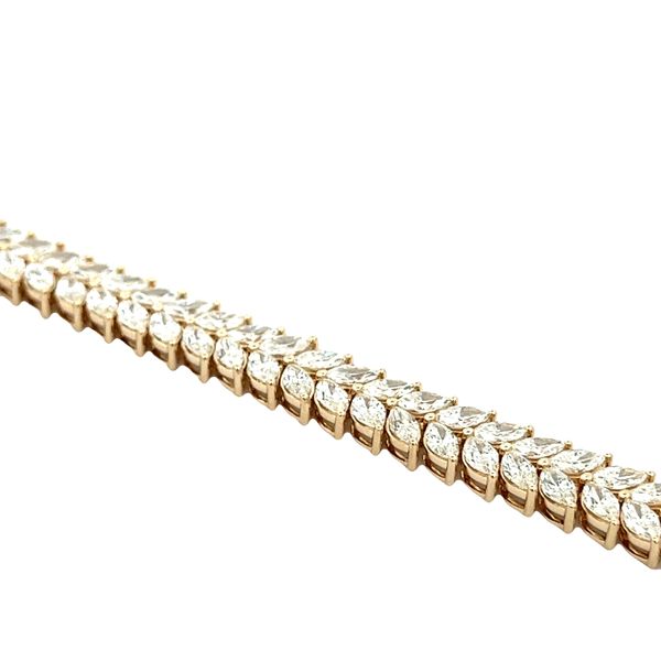 12.80CTW  14K Yellow Gold Mined Marquise Diamond Shared Prong Tennis Bracelet Image 2 The Ring Austin Round Rock, TX