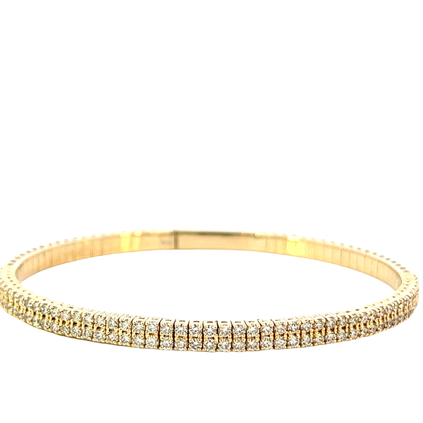 1 3/4CTW 14K YG Mined Diamond Double Row Flex Bracelet Image 2 The Ring Austin Round Rock, TX