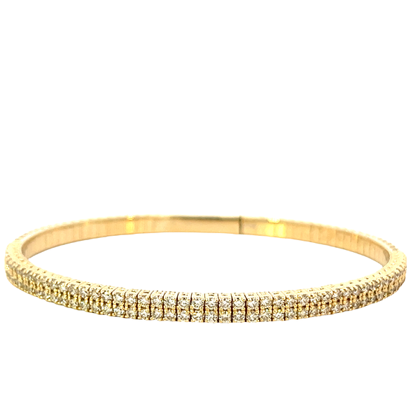 1 3/4CTW 14K YG Mined Diamond Double Row Flex Bracelet The Ring Austin Round Rock, TX
