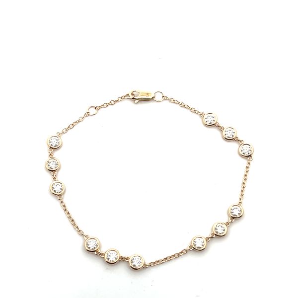 1 5/8CTW 14K YG Natural Round Diamond Bezel Set Diamond By The Yard Chain Bracelet Image 2 The Ring Austin Round Rock, TX