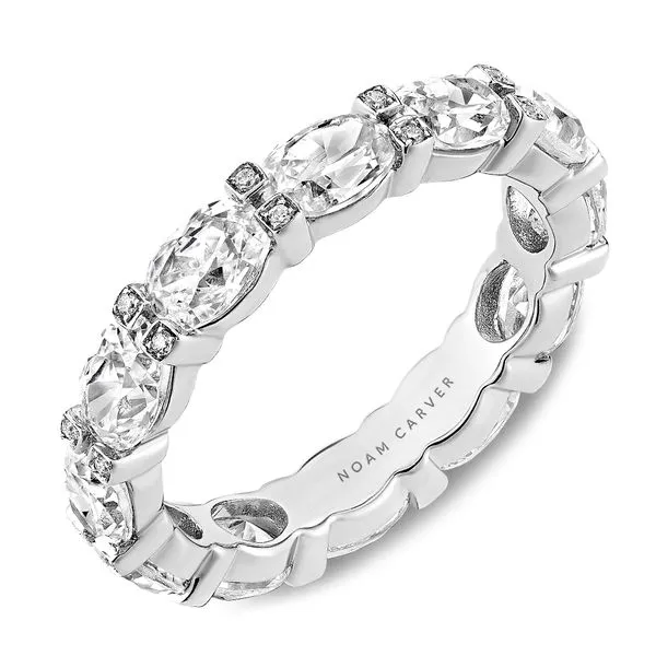 4CTW 14K WG Mined Diamond Oval Cut Set East To West Accented Shared Prong Eternity Band The Ring Austin Round Rock, TX