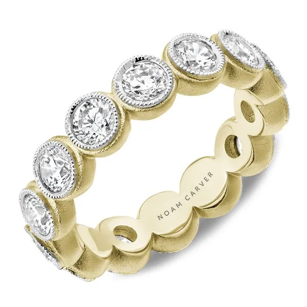 2 1/6CTW 14K YG/WG Mined Diamond Round Cut Bezel Set Mili Grain Eternity Band The Ring Austin Round Rock, TX