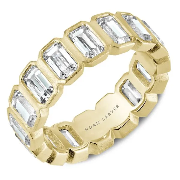 4 1/4CTW 14K YG Mined Diamond Emerald Cut Bezel Set Matte Finish Eternity Band The Ring Austin Round Rock, TX