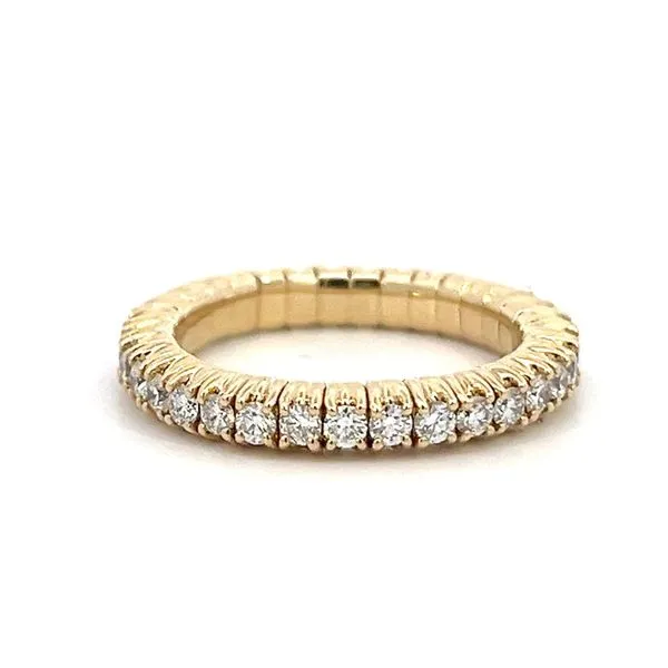 1.00CT 18K Yellow Gold Natural Diamond 4 Prong Eternity Expandable Stretch Wedding Bands The Ring Austin Round Rock, TX