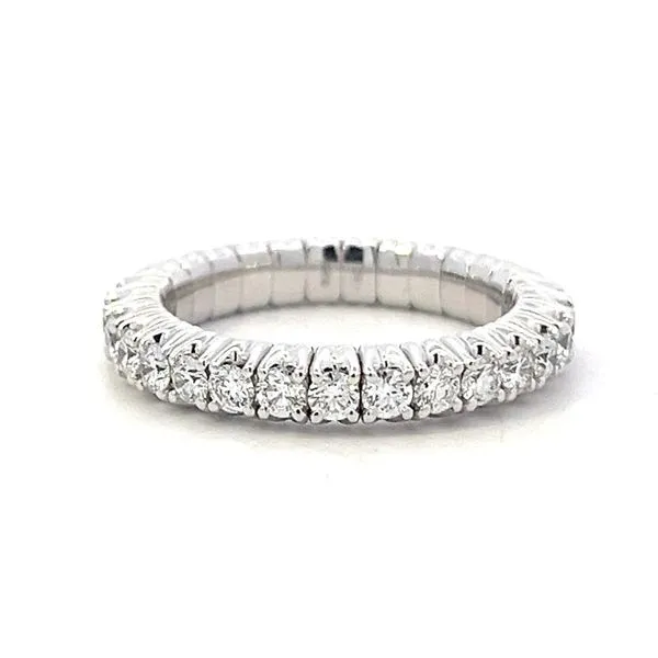 1.00CT 18K White Gold Natural Diamond 4 Prong Eternity Expandable Stretch Wedding Bands The Ring Austin Round Rock, TX