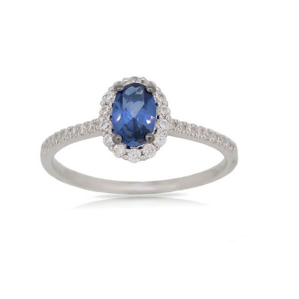 14k WG Blue Sapphire and DIamond Fashion Ring The Ring Austin Round Rock, TX