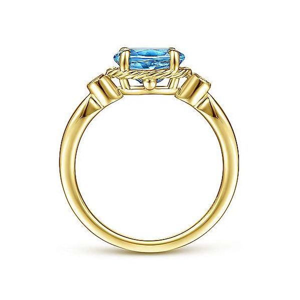 14kt YG Ring with 1.57ct Oval Swiss Blue Topaz Image 3 The Ring Austin Round Rock, TX