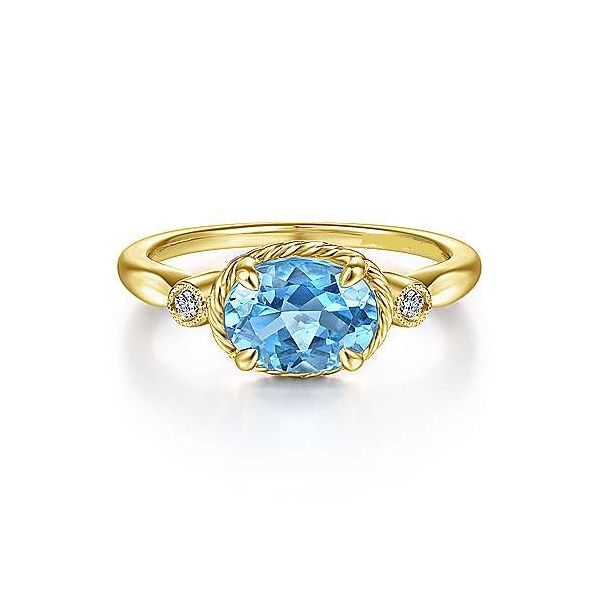 14kt YG Ring with 1.57ct Oval Swiss Blue Topaz The Ring Austin Round Rock, TX