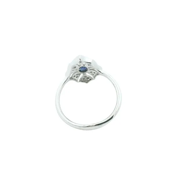 14K WG Antique Radial Inspired Ring Sapphire Accent Mined Diamonds Image 2 The Ring Austin Round Rock, TX