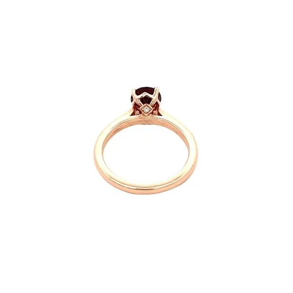 14K RG Natural Round Garnet Center with peek a book Diamonds Image 2 The Ring Austin Round Rock, TX