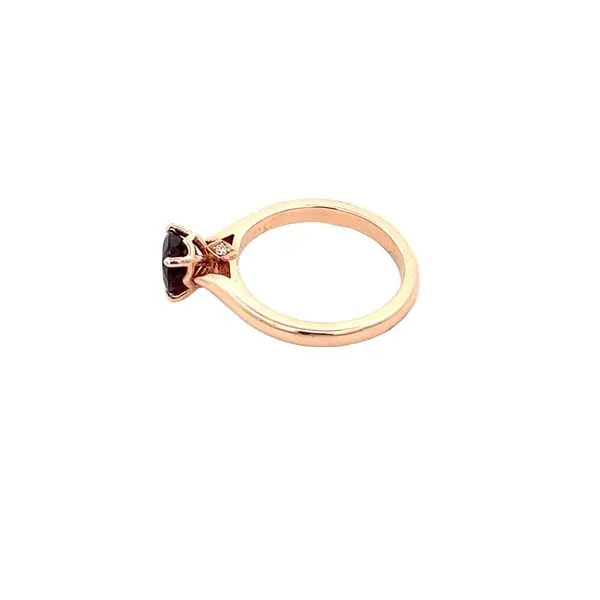 14K RG Natural Round Garnet Center with peek a book Diamonds Image 3 The Ring Austin Round Rock, TX