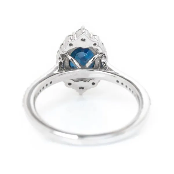 1.36CT Natural Oval Ceylon Sapphire 14KW 3/8CTW Mined Diamonds Ring Image 3 The Ring Austin Round Rock, TX